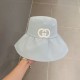 Gucci Gucci new ruffled fisherman's hat, visor fabric hat, head circumference 57cm