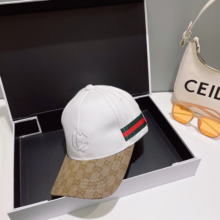 GUCCI Gucci] 2 official website synchronization on-line   Korean version of the new new   original quality fashion models   men and women universal baseball cap   advanced jacquard 4D geological fabrics high-end quality 