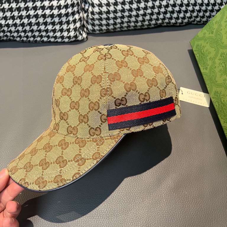 Wannabe classic model new color shipment!With box cloth bag, Gucci (Gucci) classic original single baseball cap     counter 11 open mold customized, the highest version, the original canvas material   head layer cowhide,