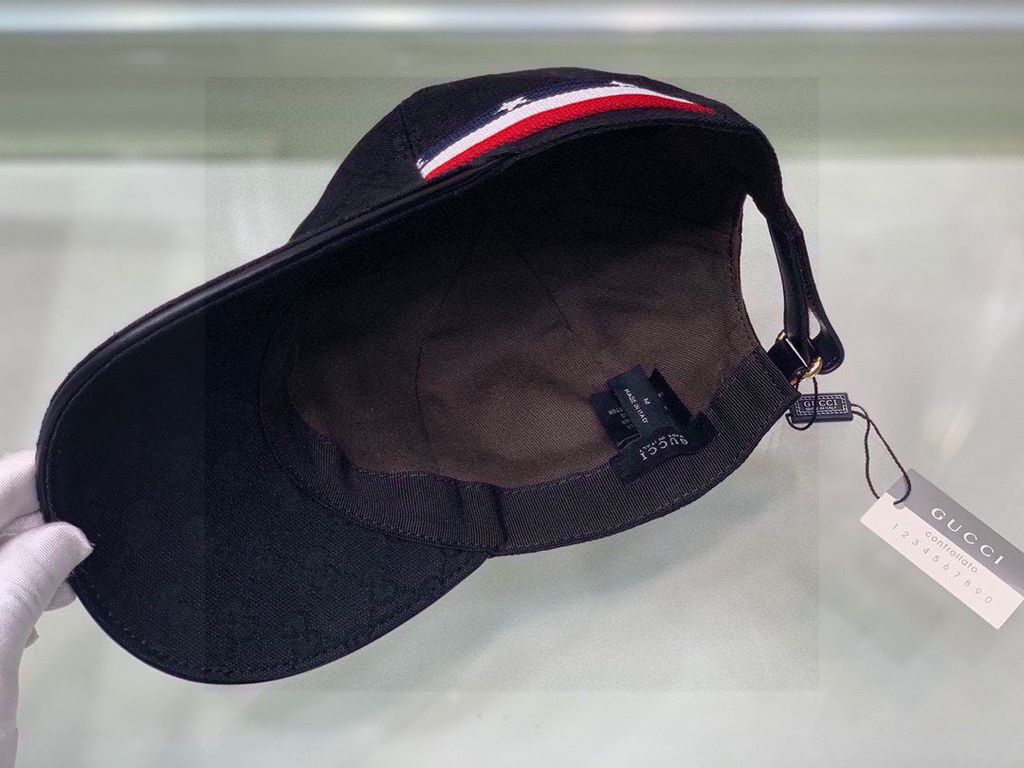 With box bag, Gucci (Gucci) classic original single baseball cap, five-star webbing, 11 open mold customized, the original canvas material   head cowhide, the generation of the purchase of popular, men and women can be u