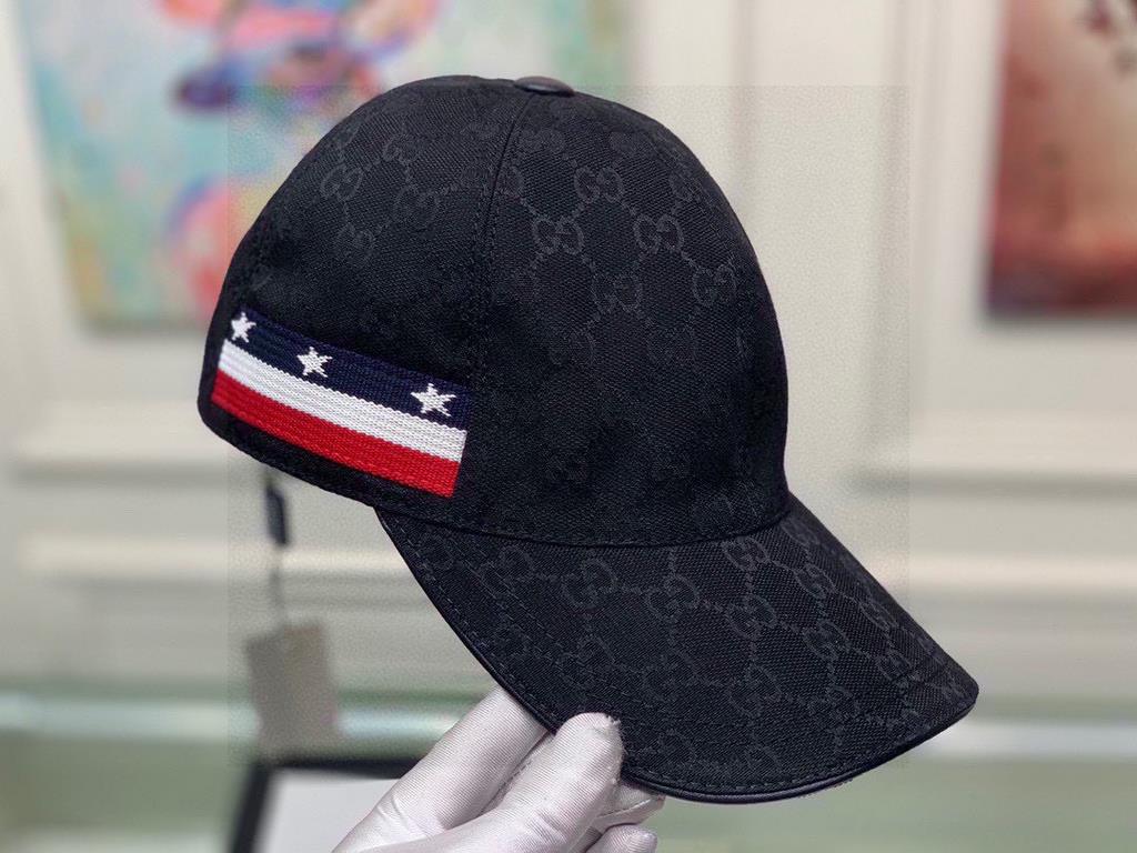 With box bag, Gucci (Gucci) classic original single baseball cap, five-star webbing, 11 open mold customized, the original canvas material   head cowhide, the generation of the purchase of popular, men and women can be u