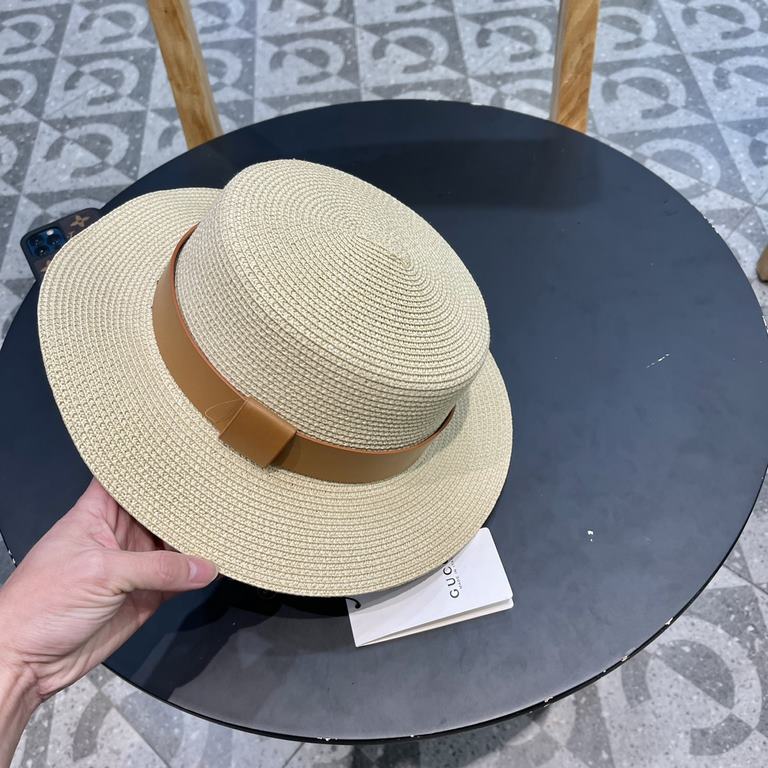 Gucci Gucci Straw Hat, Embroidered Monogrammed Sun Hat, l Head Circumference 57cm