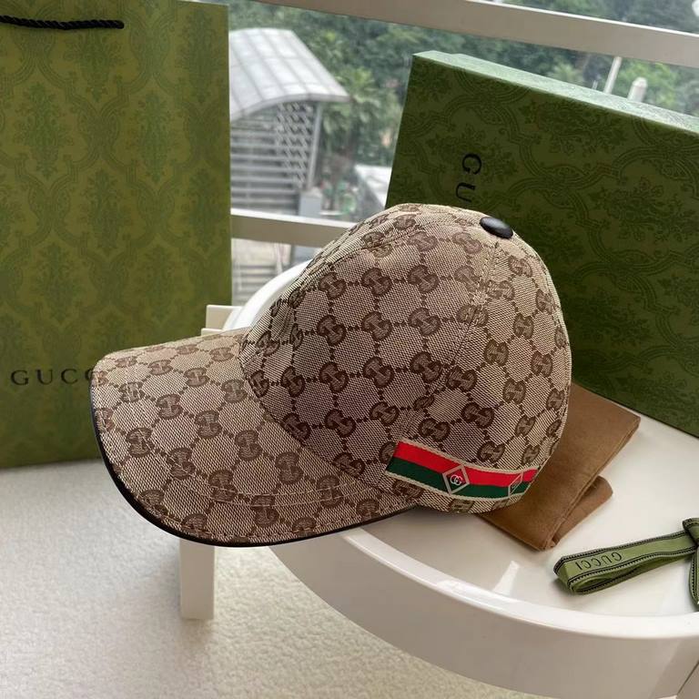 With box cloth bag, Gucci (Gucci) latest original single baseball cap, double G webbing. Counter 11 open mold customized, the highest version, the original canvas material   head cowhide, lightweight and breathable! In-k