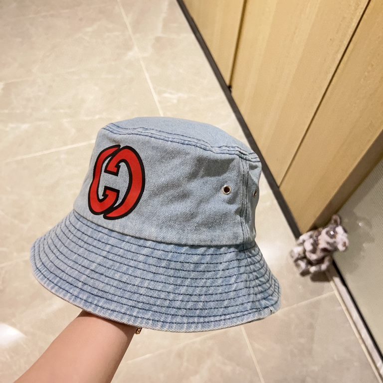 Special   with dust bag [GUCCI Gucci] 2024 new denim do old men and women models fisherman's hat, super good with the closed eyes into a