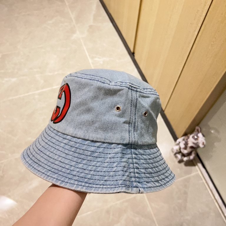 Special   with dust bag [GUCCI Gucci] 2024 new denim do old men and women models fisherman's hat, super good with the closed eyes into a