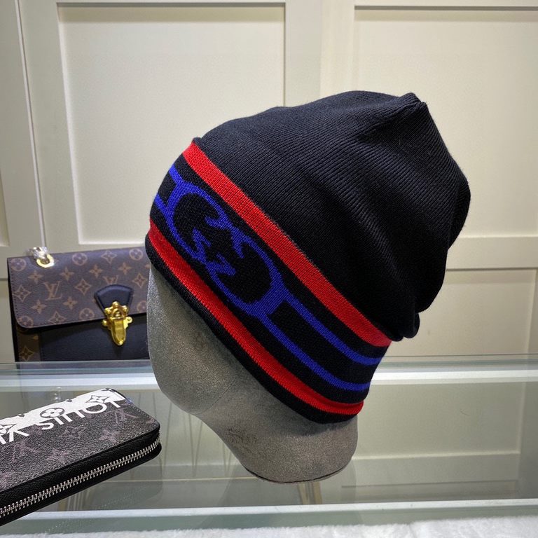 GUCCI Gucci original single hat official website new hair band decorated knitted cap, love] [love] wool cashmere double layer hat    warm and stylish, simple and generous, more fashionable high-end atmosphere!