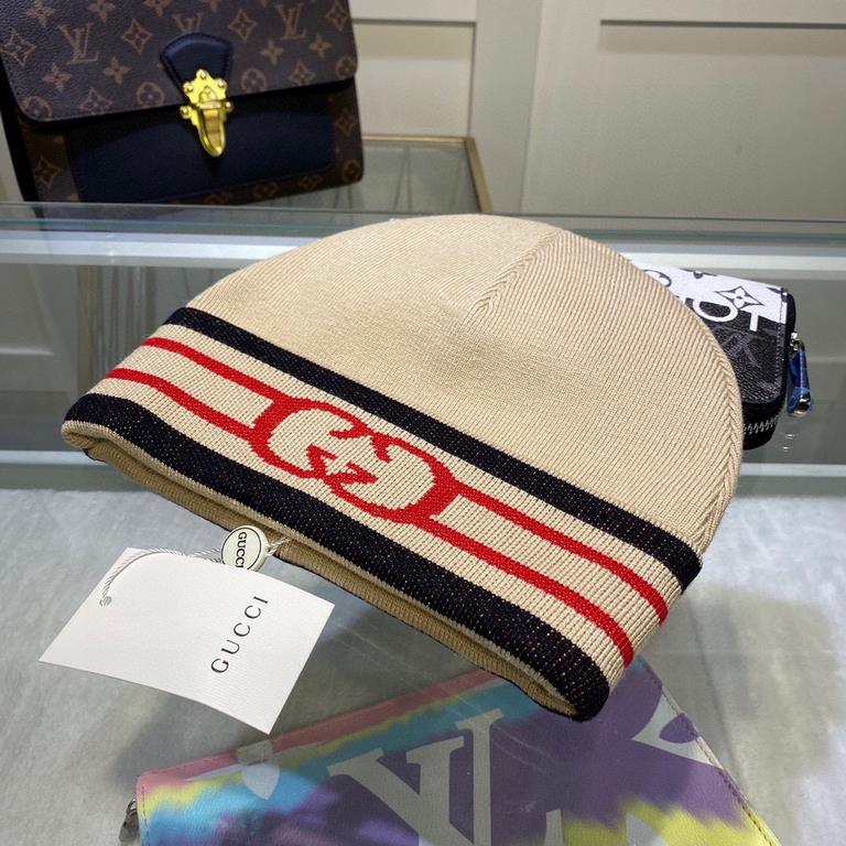 GUCCI Gucci original single hat official website new hair band decorated knitted cap, love] [love] wool cashmere double layer hat    warm and stylish, simple and generous, more fashionable high-end atmosphere!