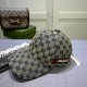 Gucci (Gucci) classic original single baseball cap, 11 open mold customized, the original canvas material   head layer cowhide, full of England, the quality is superb! Cotton lining, basic head circumference 56, patch ad