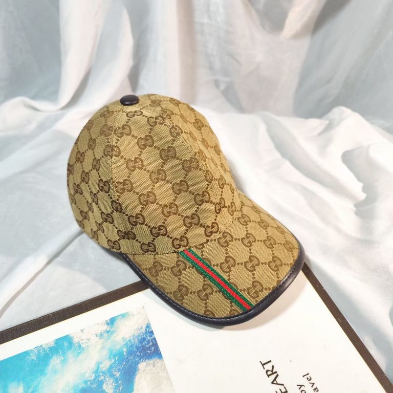 With box bag, Guci Gucci new original single baseball cap, counter 11 open mold customized, heavy embroidery, original canvas material   head layer cowhide, lightweight and breathable! Superb quality, basic head circumfe