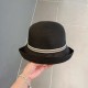 ￥Gucci Gucci New Straw Hat, Rolled Sun Hat, Black Khaki Two Colors, Head Circumference 57cm