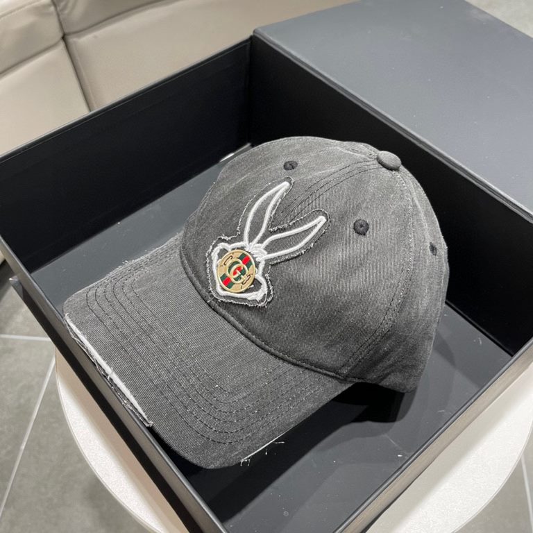 Gucci GUCCI baseball cap   2023 early spring official website denim washed new Gucci baseball cap, the original quality of the original single fire    Craftsmanship is very exquisite High-grade atmosphere upscale! Low-ke