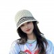 Gucci GUCCI summer women's new hollow colorblocking knitted small pot hat outdoor sunshade sunscreen fisherman hat fashion bucket hat