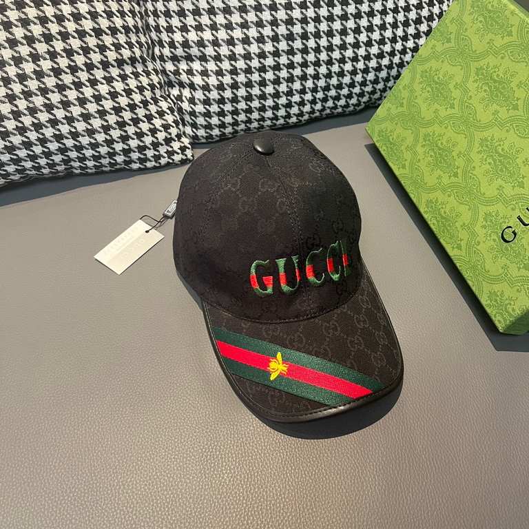 Gucci (Gucci) new original single baseball cap.With box bag, Gucci (Gucci) new original single baseball cap, 11 open mold customized, heavy embroidery, details comparable to the counter, the original canvas material   he