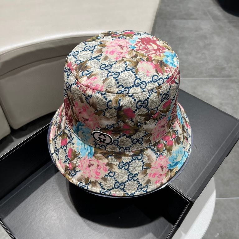 Gucci (Gucci) classic original single fisherman hat, counter 11 open mold customized, the highest version, the original canvas material, cotton lining, lightweight and breathable! In-kind shooting, four seasons versatile