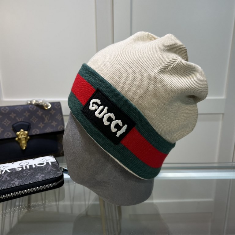 [Gucci GUCCI official website classic models, small red book explosion! 70 percent wool, 30 rabbit hair knit cap! Men and women with the same models, thickened more warm, fashionable and popular   texture first-class, th