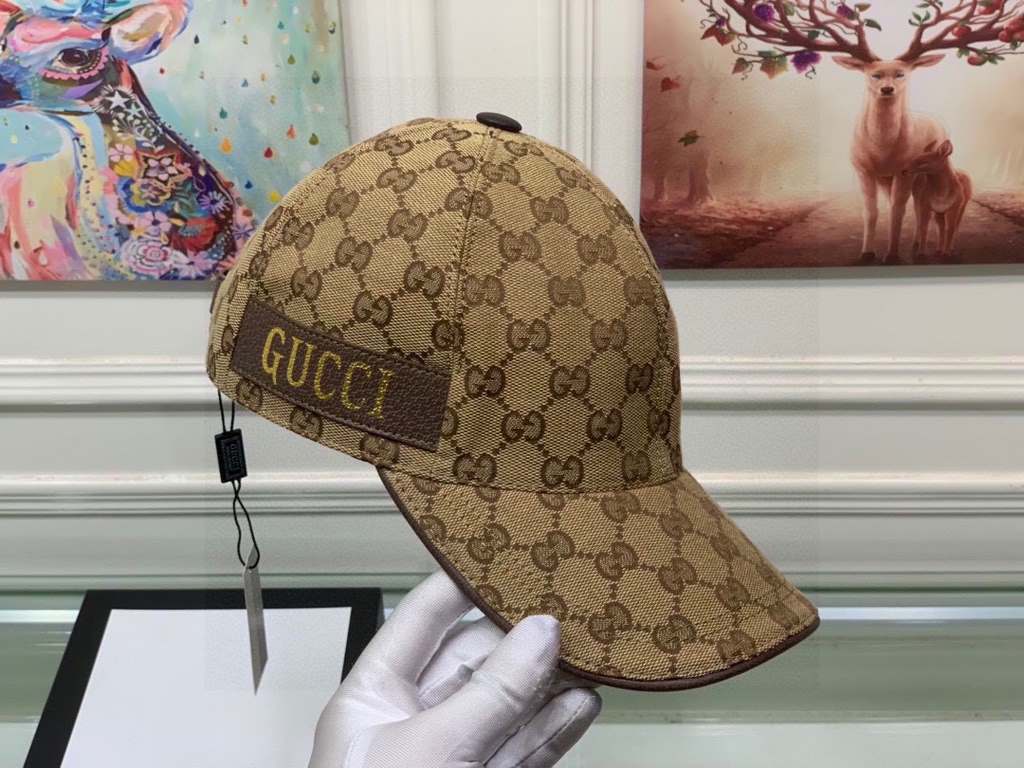 TheNew models arrived!With packaging cloth bag, Gucci (Gucci) new original single baseball cap, the latest models of the counter, 11 open mold ordering, genuine open mold, original canvas material   head layer cowhide, o