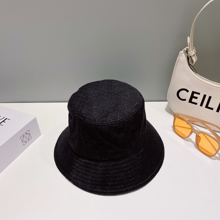 Gucci (Gucci) classic original single fisherman hat, counter 11 open mold customized, the highest version, the original canvas material, cotton lining, lightweight and breathable! In-kind shooting, four seasons versatile