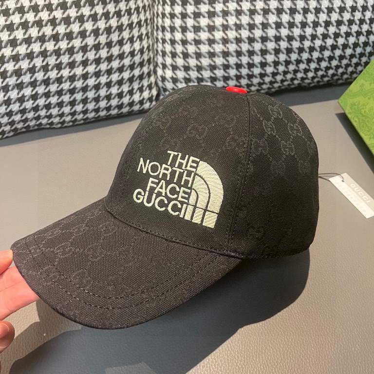 Gucci.With box cloth bag, Gucci (Gucci) new original single baseball cap, north face embroidery! Counter 11, imported canvas   head cowhide, generation purchase popular, men and women can be used with models, the quality