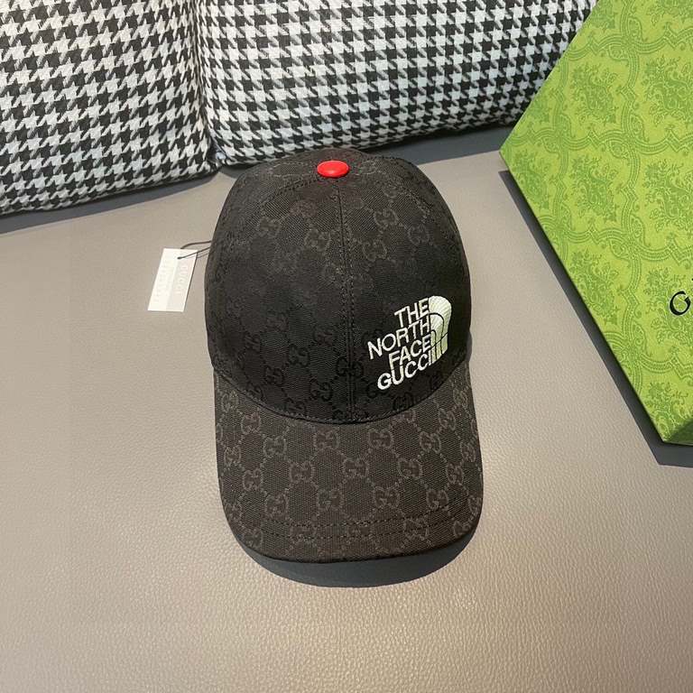 Gucci.With box cloth bag, Gucci (Gucci) new original single baseball cap, north face embroidery! Counter 11, imported canvas   head cowhide, generation purchase popular, men and women can be used with models, the quality