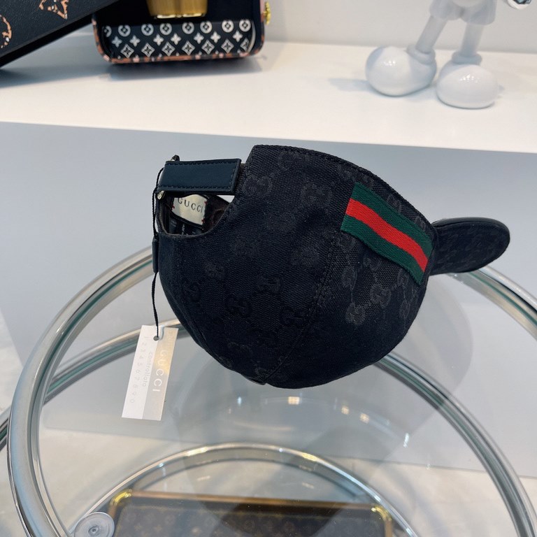 With box cloth bag, Gucci (Gucci) classic original single baseball cap   counter 11 open mold customized, the highest version, the original canvas material   head layer cowhide, cotton lining, lightweight and breathable!