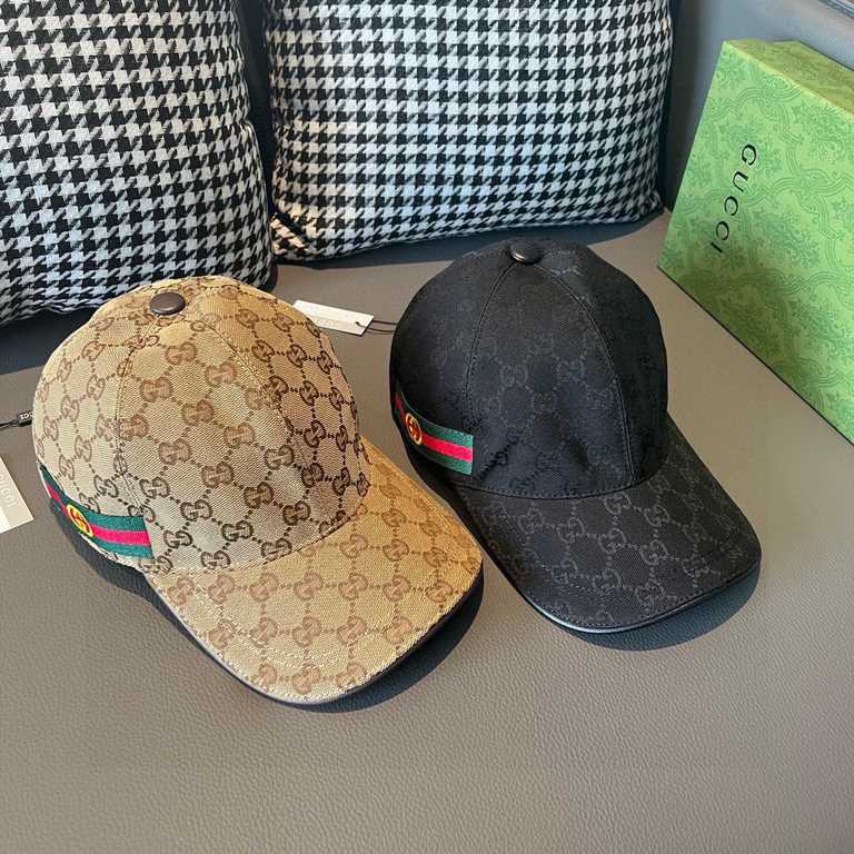 With box cloth bag, Gucci (Gucci) latest original single baseball cap, double G webbing. Counter 11 open mold customized, the highest version, the original canvas material   head cowhide, lightweight and breathable! In-k