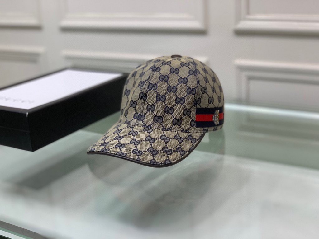 With box bag, Gucci (Gucci) new original single baseball cap, tiger head webbing, 11 open mold customized, heavy embroidery, details comparable to the counter, the original canvas material   head cowhide, the quality is 