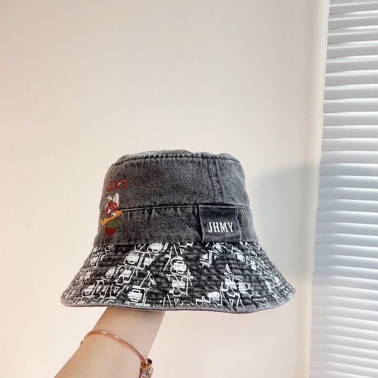 with dust bag [GUCCI Gucci] 2023 new cowboy hipster pattern model fisherman hat, out of the street essential super good with, hurry to get!