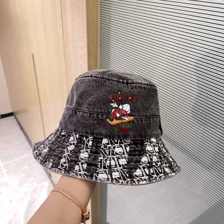 with dust bag [GUCCI Gucci] 2023 new cowboy hipster pattern model fisherman hat, out of the street essential super good with, hurry to get!