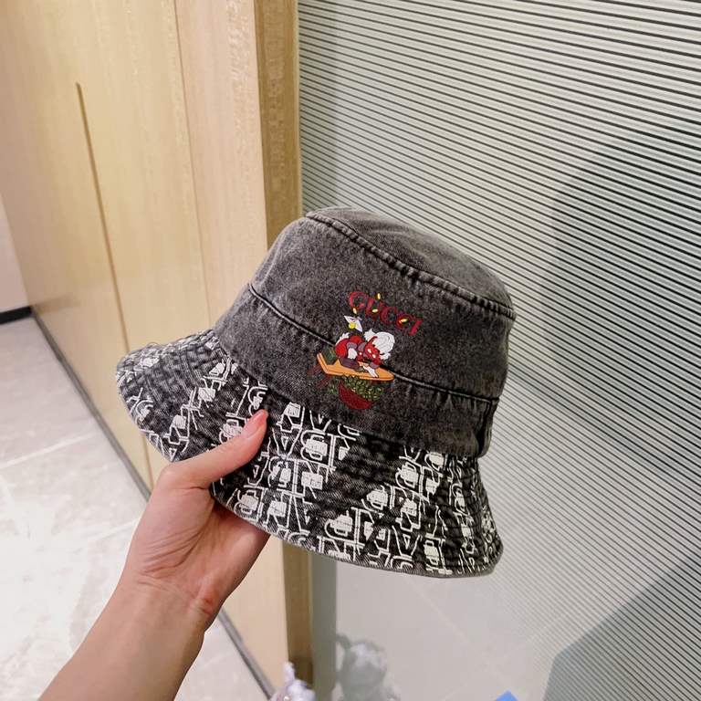 with dust bag [GUCCI Gucci] 2023 new cowboy hipster pattern model fisherman hat, out of the street essential super good with, hurry to get!