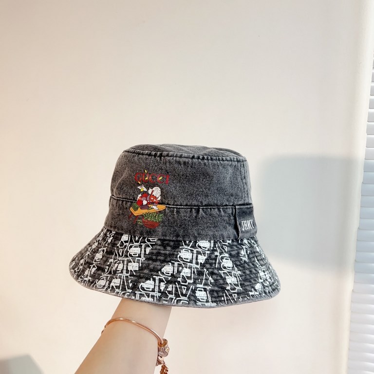 with dust bag [GUCCI Gucci] 2023 new cowboy hipster pattern model fisherman hat, out of the street essential super good with, hurry to get!