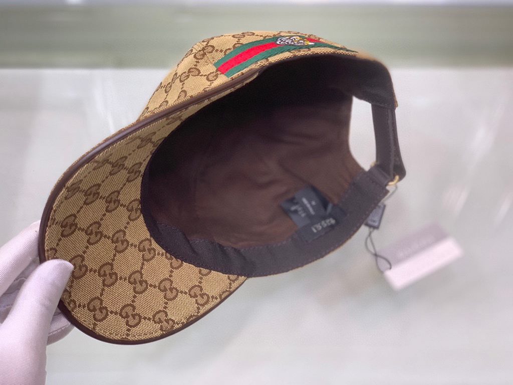 With box bag, Gucci (Gucci) new original single baseball cap, tiger head webbing, 11 open mold customized, heavy embroidery, details comparable to the counter, the original canvas material   head cowhide, the quality is 