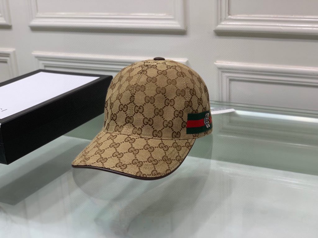 With box bag, Gucci (Gucci) new original single baseball cap, tiger head webbing, 11 open mold customized, heavy embroidery, details comparable to the counter, the original canvas material   head cowhide, the quality is 