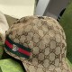 Gucci (Gucci) classic original single baseball cap     counter 11 open mold customized, the highest version, the original canvas material   head layer cowhide, cotton lining, light and breathable! In-kind shooting, four 