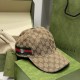 Gucci (Gucci) classic original single baseball cap     counter 11 open mold customized, the highest version, the original canvas material   head layer cowhide, cotton lining, light and breathable! In-kind shooting, four 