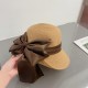 ￥Gucci Gucci Straw Hat, Celebrity Style Sun Hat, Satin Bow Flap, Head Circumference 57cm