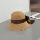 ￥Gucci Gucci Straw Hat, Celebrity Style Sun Hat, Satin Bow Flap, Head Circumference 57cm