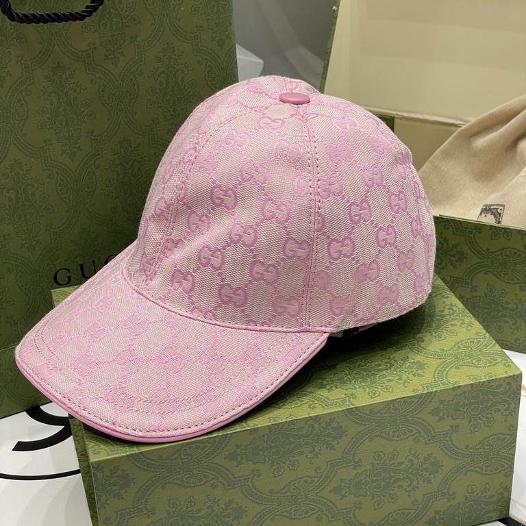 Gucci (Gucci) classic original single baseball cap     counter 11 open mold customized, the highest version, the original canvas material   head layer cowhide, cotton lining, lightweight and breathable! In-kind shooting,