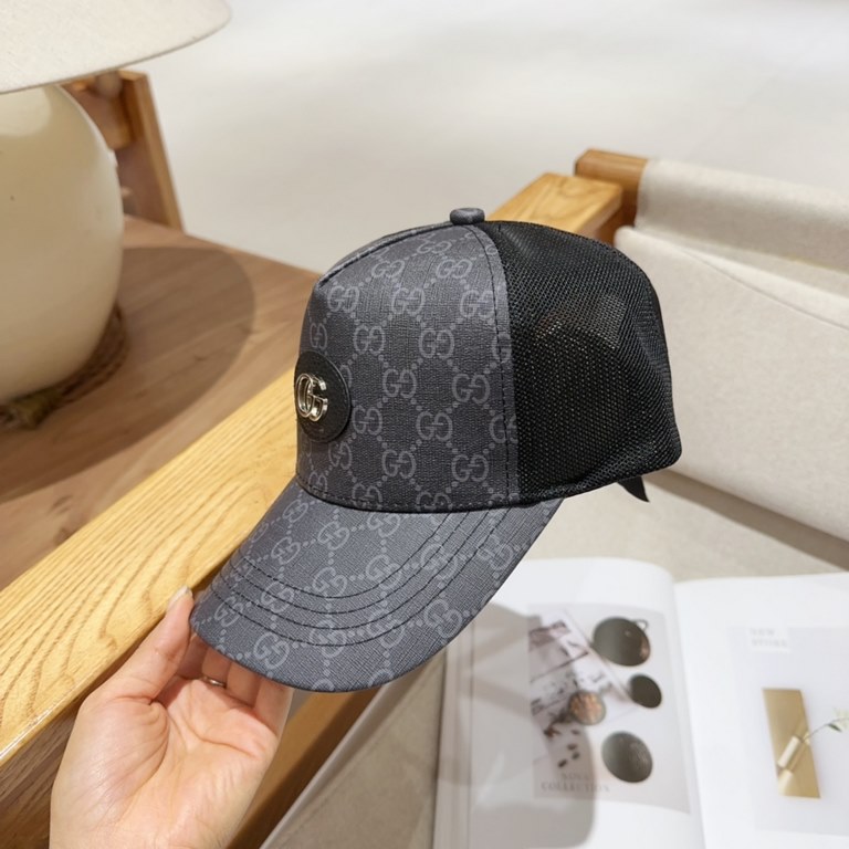 Gucci Gucci high-end mesh hat! The latest model! Fashionable and trendy, high-end workmanship! Every hat is made with care! Unusual quality and details are important. Leather studs, leather adjustable strap! Classic jacq