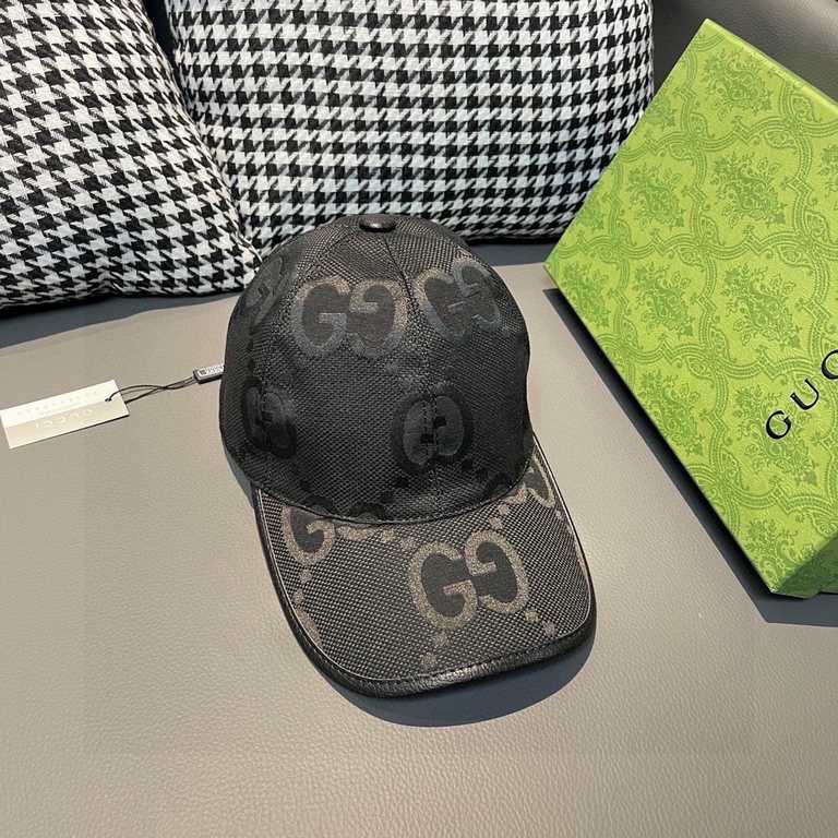 Gucci Gucci Baseball CapsWith packaging cloth bag, Gucci Gucci new original single baseball cap, large double G, counter 11 open mold customized, original canvas fabric   head layer cowhide, lightweight and breathable! B