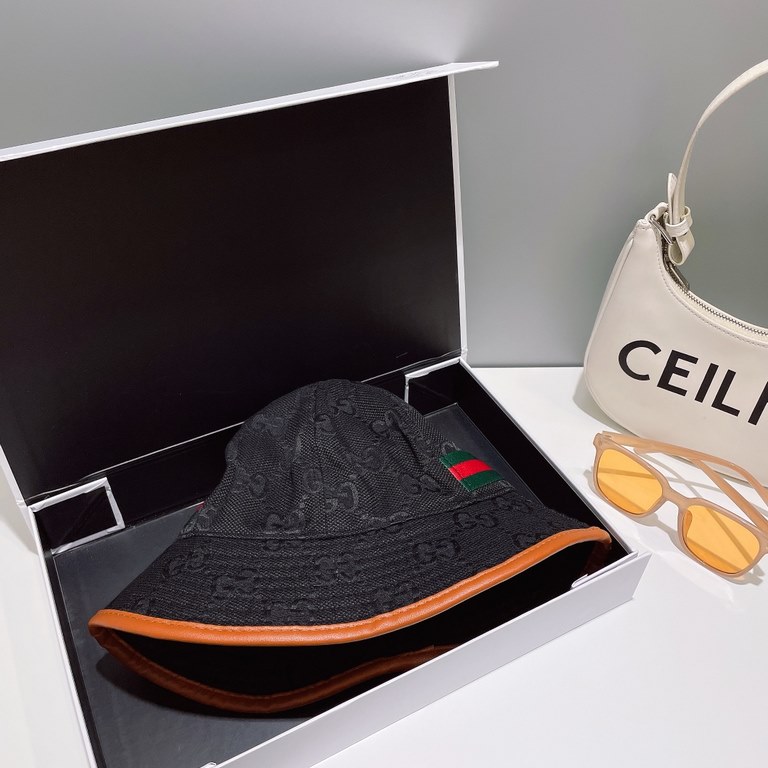 Original qualityGUCCI Gucci fisherman's hat   official website new Gucci fisherman's hat is on fire Craft is very exquisite High-grade atmosphere upscale! Low-key luxury, easy to carry!