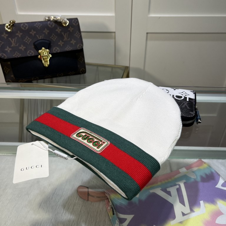 [Gucci GUCCI official website classic models, small red book explosion! 70 percent wool, 30 rabbit hair knit cap! Men and women with the same models, thickened more warm, fashionable and popular   texture first-class, th