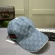 Gucci (Gucci) classic original single baseball cap, double G denim jacquard, retro design, counter 11 open mold order! Original denim fabric   head layer cowhide, lightweight and breathable! In-kind shooting, men and wom