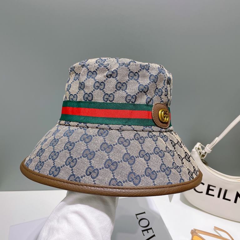 Original qualityGUCCI Gucci fisherman's hat   official website new Gucci fisherman's hat is on fire Craft is very exquisite High-grade atmosphere upscale! Low-key luxury, easy to carry!