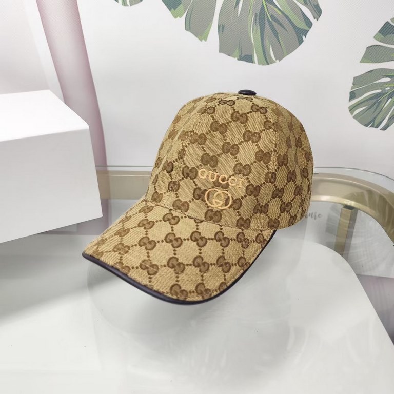 With box cloth bag, Gucci (Gucci) classic original single baseball cap   counter 11 open mold customized, the highest version, the original canvas material   head layer cowhide, cotton lining, lightweight and breathable!