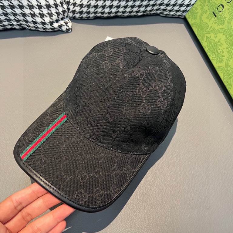 With packaging bag, Gucci (Gucci) classic original single baseball cap, vertical stripes of small webbing, 11 open molded to order, the original canvas material   head layer cowhide, leather wrapped handsome and stylish,