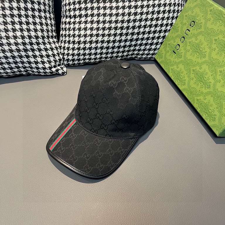 With packaging bag, Gucci (Gucci) classic original single baseball cap, vertical stripes of small webbing, 11 open molded to order, the original canvas material   head layer cowhide, leather wrapped handsome and stylish,