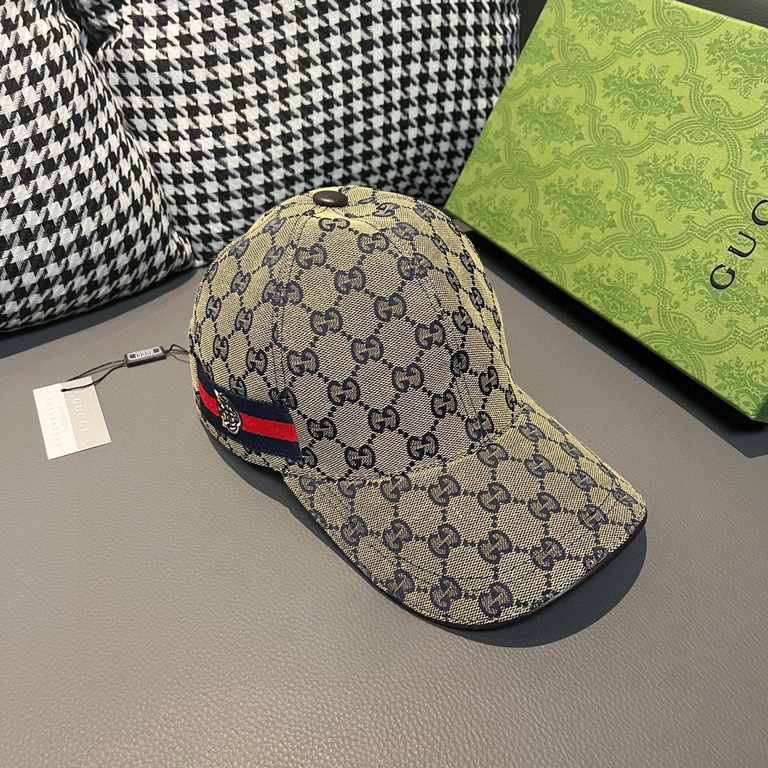 Gucci baseball cap.With box bag, Gucci (Gucci) new original single baseball cap, tiger head webbing, 11 open mold customized, heavy embroidery, details comparable to the counter, the original canvas material   head layer