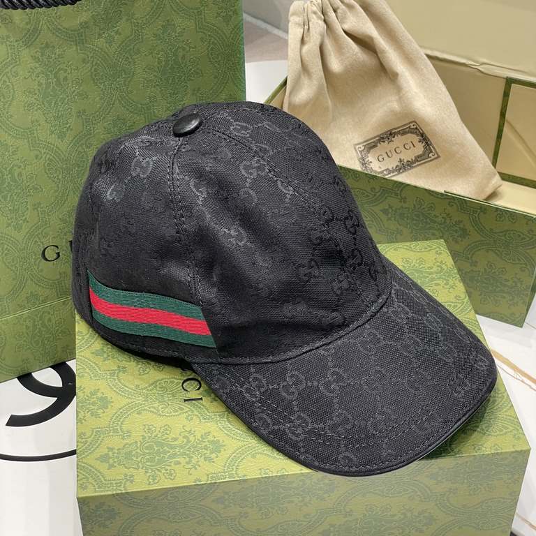 Gucci (Gucci) classic original single baseball cap     counter 11 open mold customized, the highest version, the original canvas material   head layer cowhide, cotton lining, lightweight and breathable! In-kind shooting,