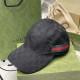 Gucci (Gucci) classic original single baseball cap     counter 11 open mold customized, the highest version, the original canvas material   head layer cowhide, cotton lining, lightweight and breathable! In-kind shooting,