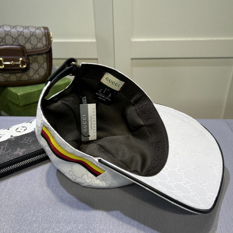 Wannabe classic model shipment!Gucci (Gucci) classic original single baseball cap     counter 11 open mold ordering, the highest version, the original canvas material   head layer cowhide, cotton lining, light and breath